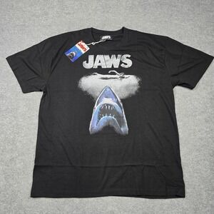 Reason X Jaws Shirt Mens 2XL Black Shark Movie Horror Poster Graphic Tee New‎